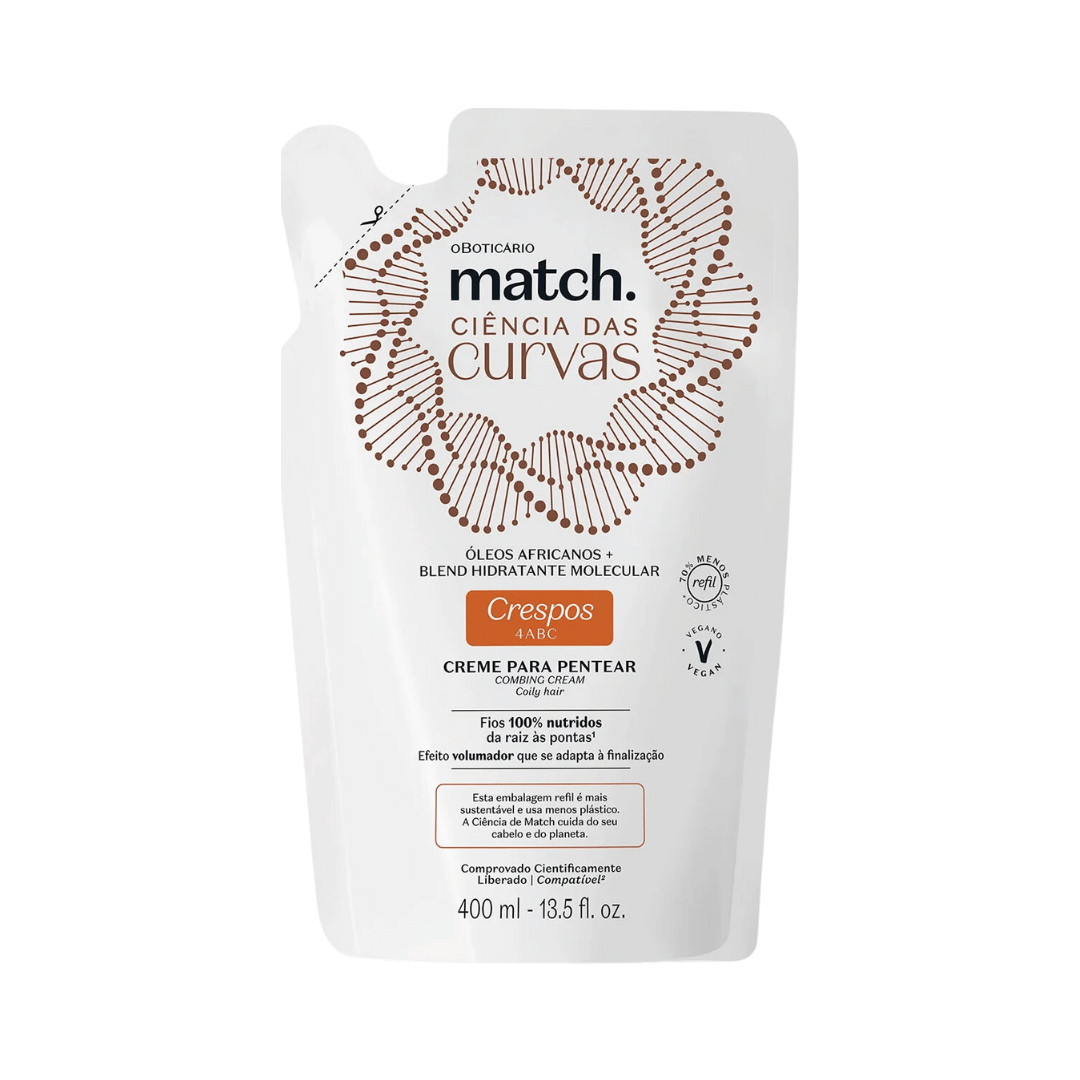 Refil Creme Para Pentear Match Ciência das Curvas Crespos 400ml