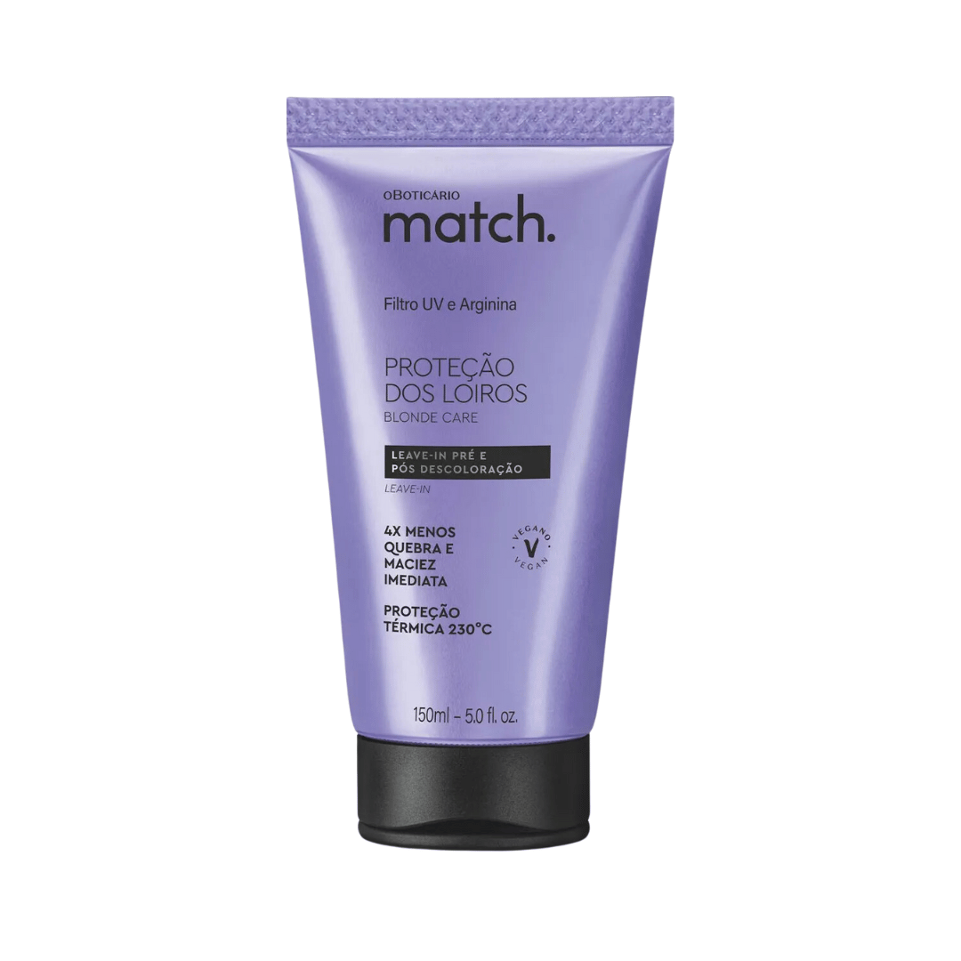 Leave-in Pré e Pós Descoloração Match. Proteção dos Loiros 150ml