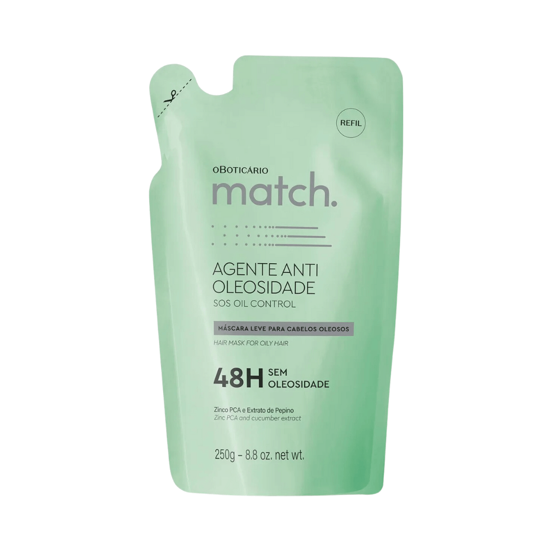 Refil Máscara Capilar Leve Match Agente Antioleosidade 250g