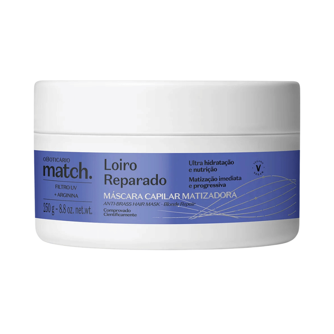 Máscara Capilar Matizadora Match Loiro Reparado 250g