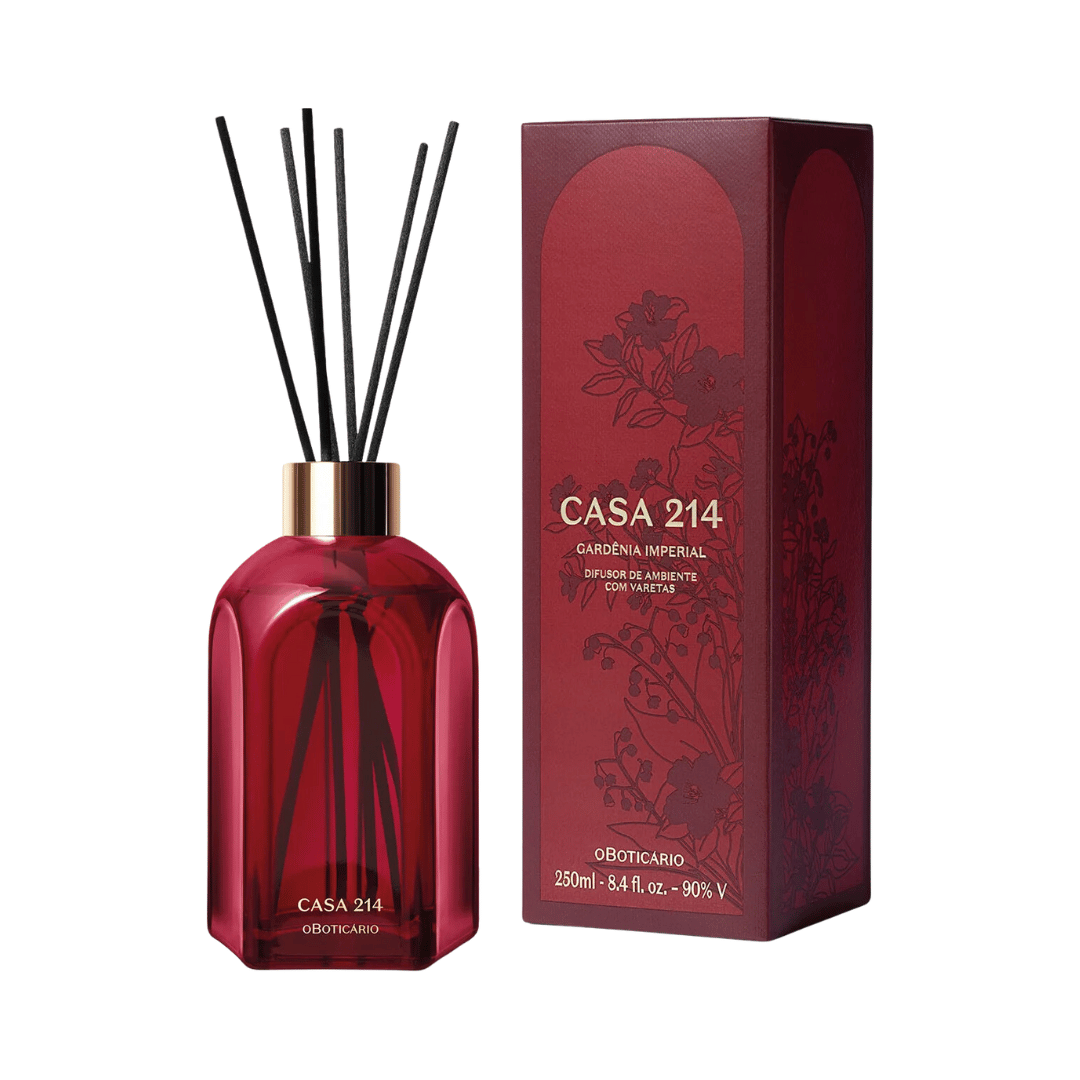 Difusor de Ambiente com Varetas Casa 214 Gardênia Imperial 250ml