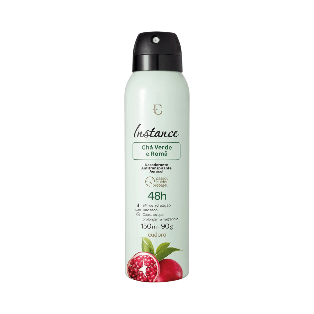 Desodorante Antitranspirante Aerossol Instance Chá Verde e Romã 150ml/90g