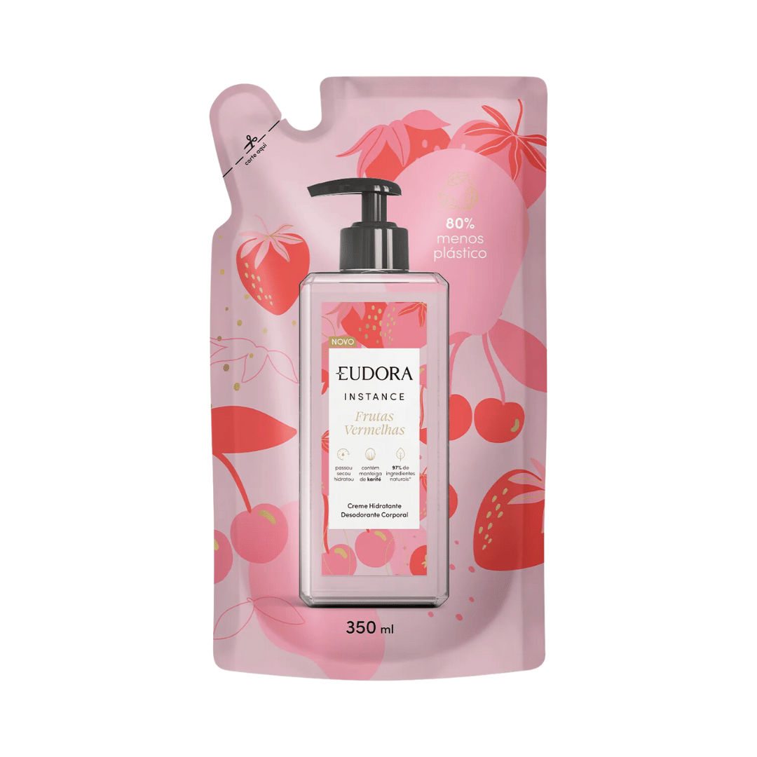 Refil Creme Hidratante Desodorante Corporal Instance Frutas Vermelhas 350ml