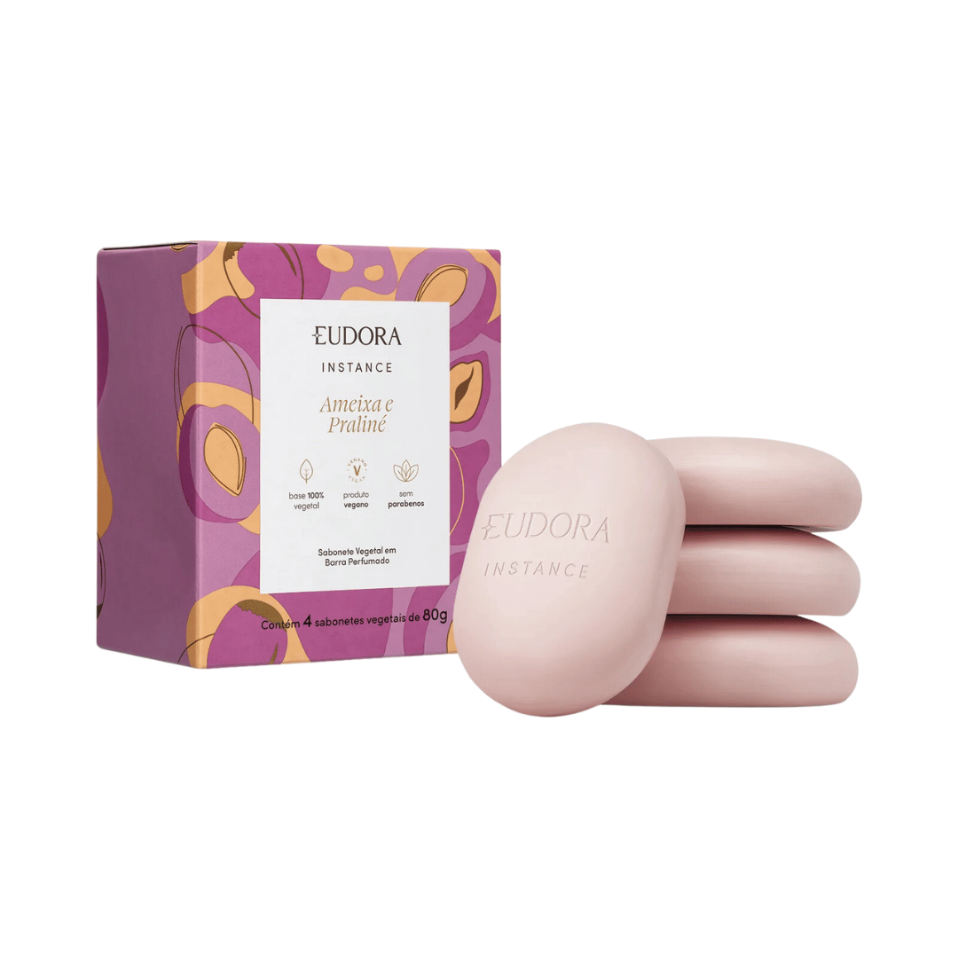 Sabonete Vegetal em Barra Perfumado Instance Ameixa e Praliné 4x80g