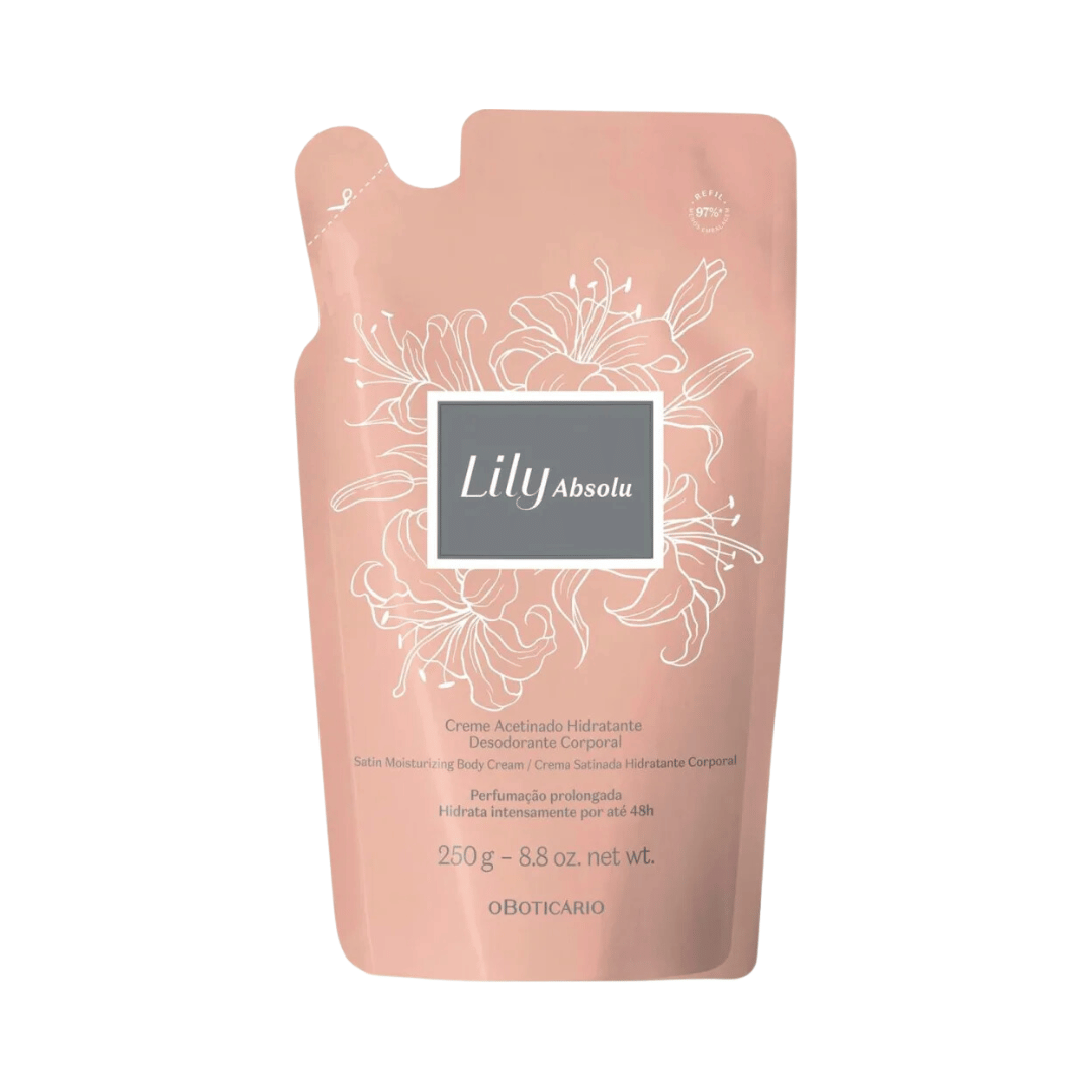Refil Creme Acetinado Desodorante Hidratante Corporal Lily Absolu 250g