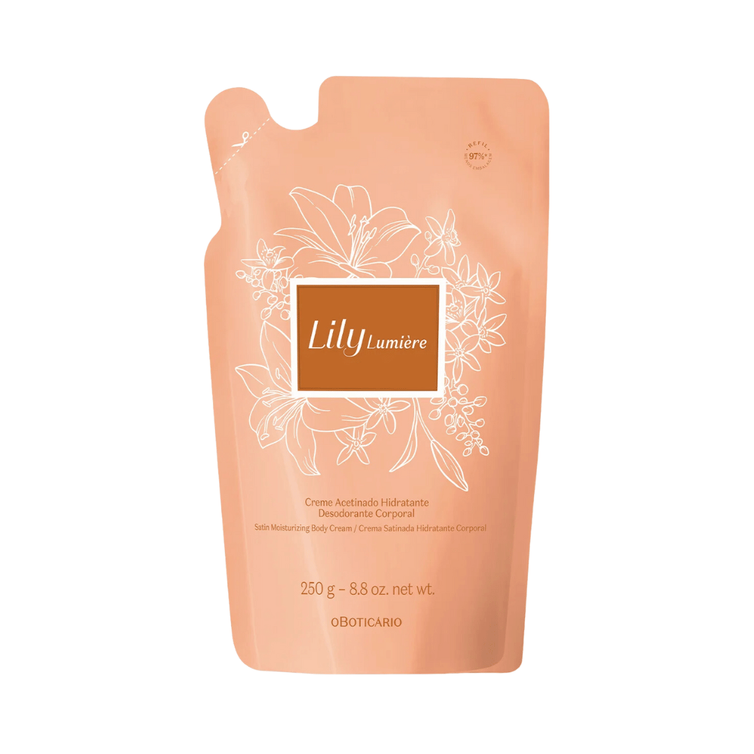 Refil Creme Acetinado Hidratante Desodorante Corporal Lily Lumière 250g