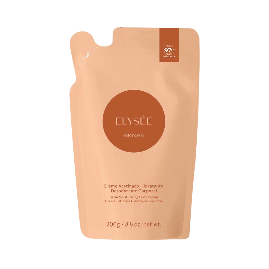 Refil Creme Desodorante Hidratante Corporal Acetinado Elysee 200g
