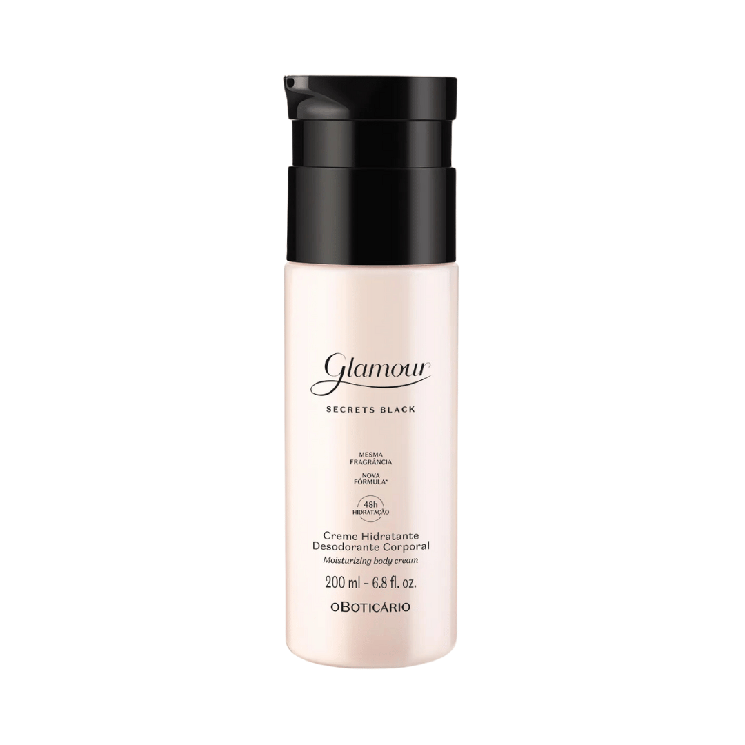 Creme Hidratante Desodorante Corporal Glamour Secrets Black 200ml