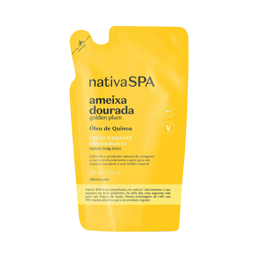 Refil Loção Radiante Desodorante Corporal Nativa Spa Ameixa Dourada 350ml