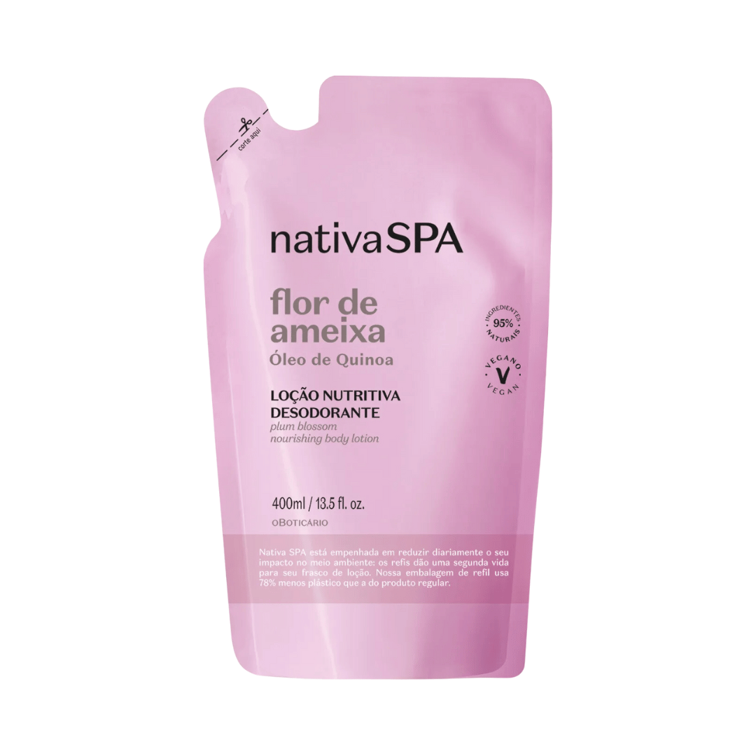 Refil Loção Desodorante Hidratante Corporal Nativa SPA Flor de Ameixa 400ml