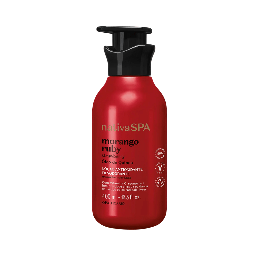 Loção Antioxidante Desodorante Corporal Nativa SPA Morango Ruby 400ml