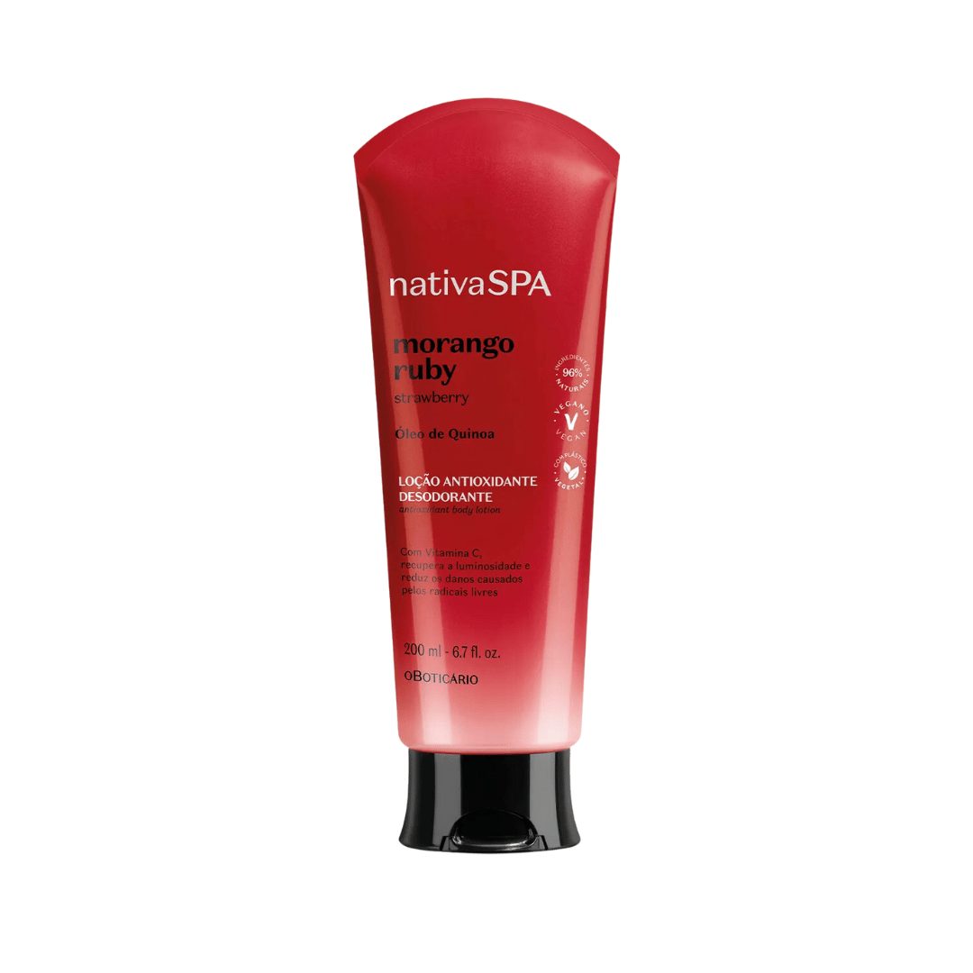 Loção Antioxidante Desodorante Corporal Nativa SPA Morango Ruby 200ml