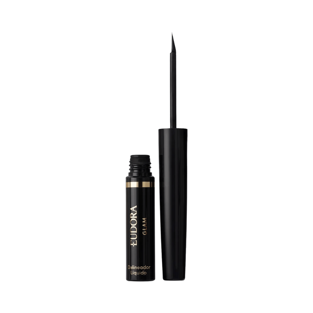 Delineador Líquido Para Olhos Preto Eudora Glam