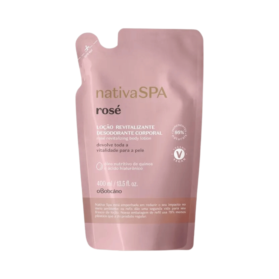 Refil Loção Revitalizante Desodorante Corporal Nativa Spa Rosé 400ml