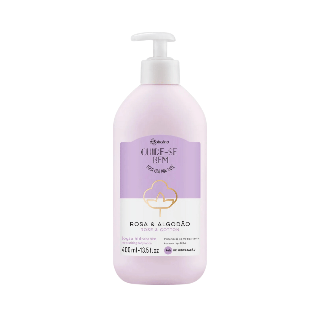 Loção Desodorante Hidratante Corporal Cuide-se Bem Rosa e Algodão 400ml