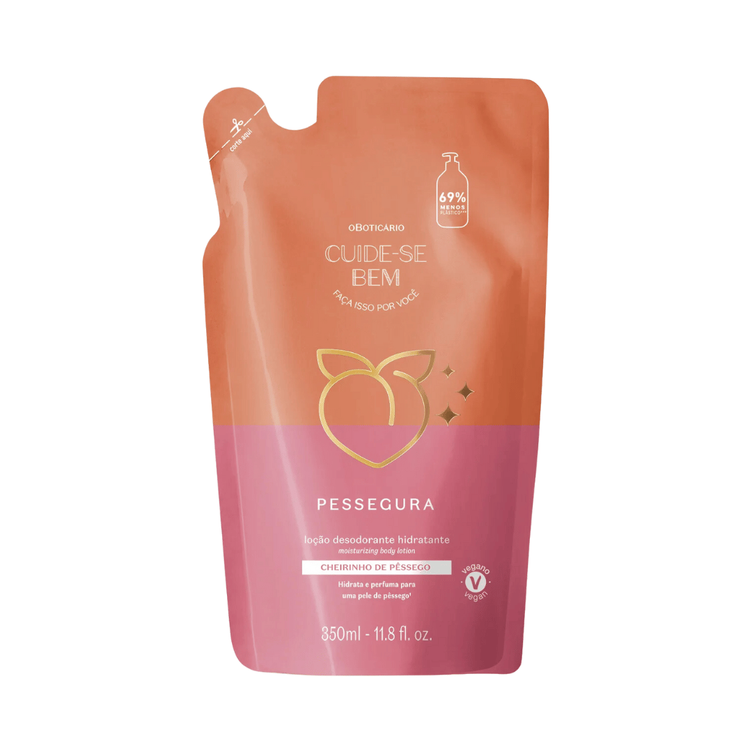 Refil Loção Desodorante Hidratante Cuide-se Bem Pessegura 350ml