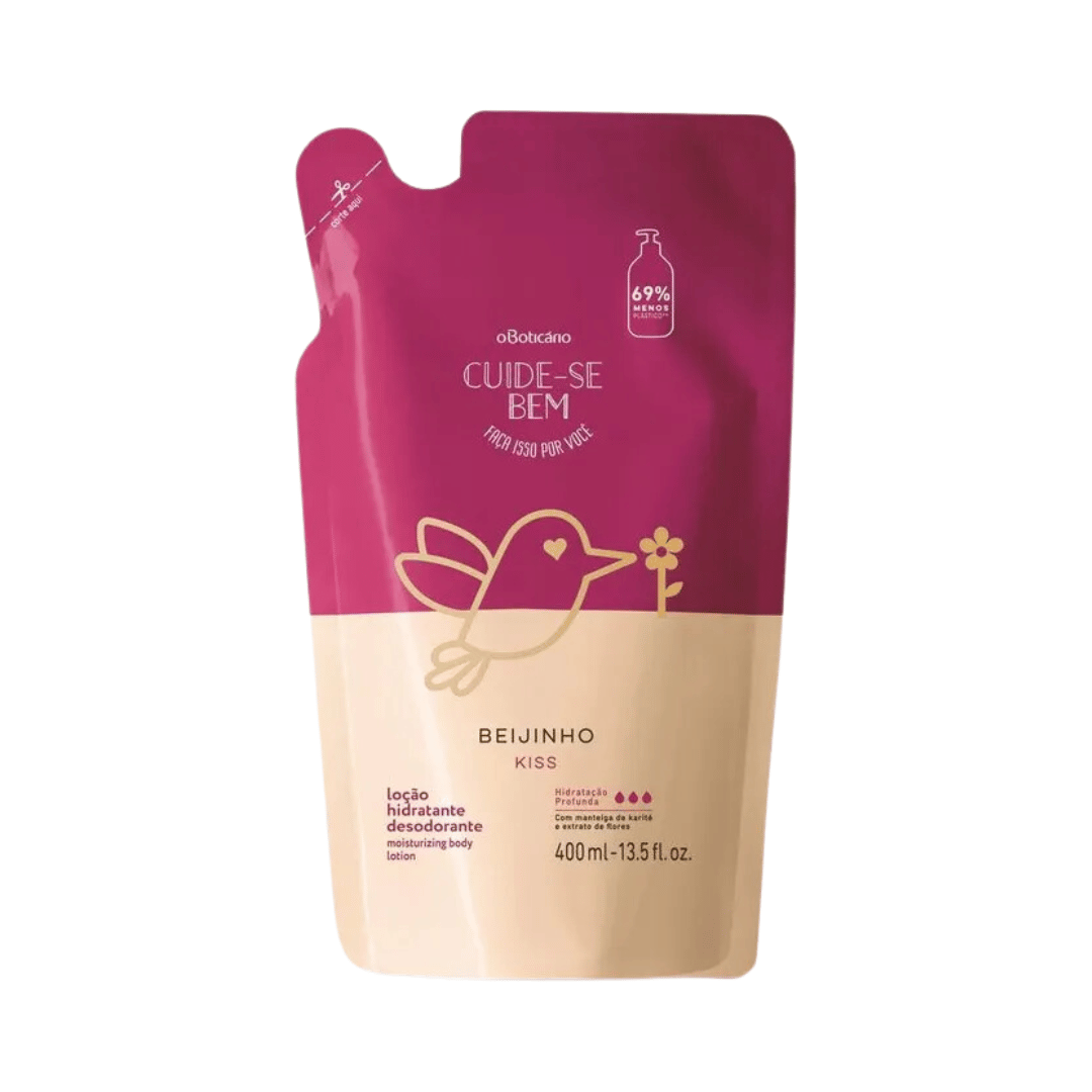 Refil Loção Desodorante Hidratante Cuide-se Bem Beijinho 350ml
