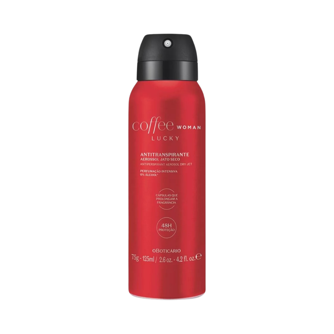 Antitranspirante Aerossol Jato Seco Coffee Woman Lucky 75g/125ml