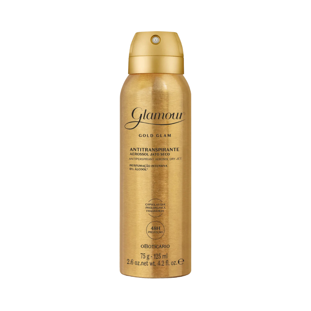 Desodorante Antitranspirante Aerossol Glamour Gold Glam 75g/125ml