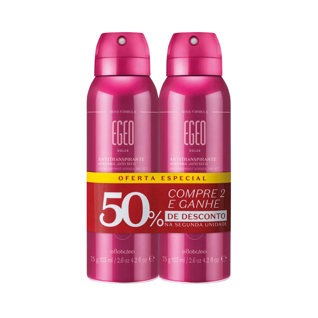 Kit Desodorante Antitranspirante Aerossol Egeo Dolce (2 unidades 75g/125ml)