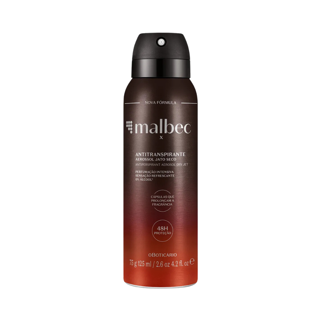 Desodorante Antitranspirante Aerossol Malbec X 75g/125ml