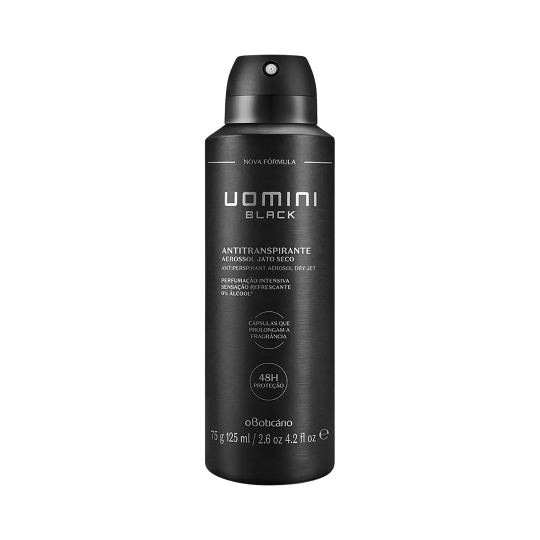 Desodorante Antitranspirante Aerosol Uomini Black 75g/125ml