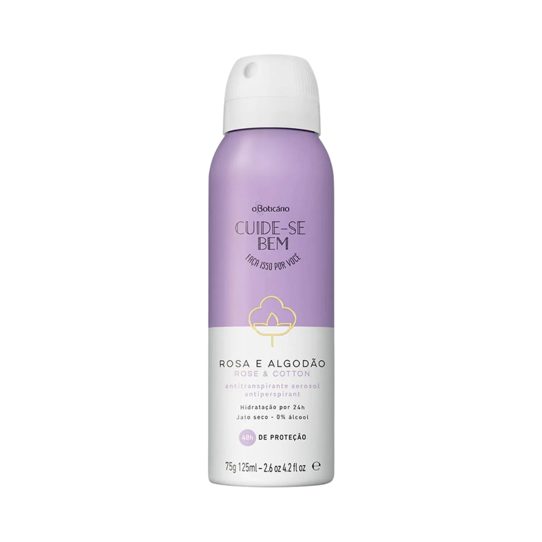 Desodorante Aerossol Antitranspirante Cuide-se Bem Rosa e Algodão 75g/125ml