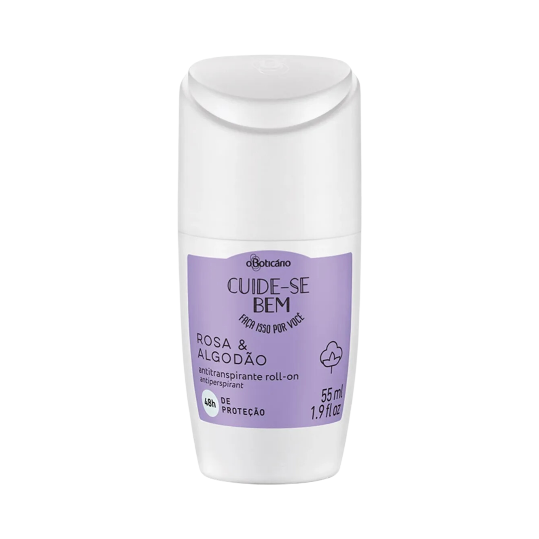 Desodorante Antitranspirante Roll-On Cuide-Se Bem Rosa e Algodão 55ml