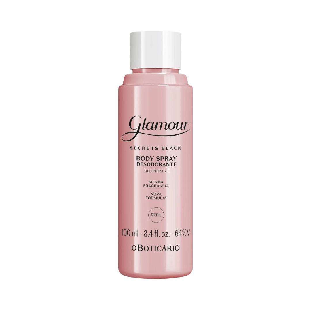 Refil Body Spray Desodorante Glamour Secrets Black 100ml
