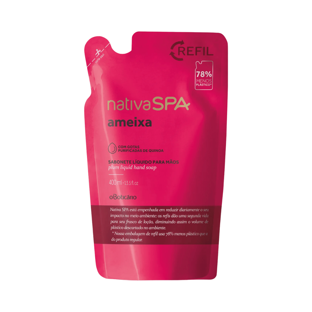 Refil Sabonete Líquido Para as Mãos Nativa SPA Ameixa 400ml