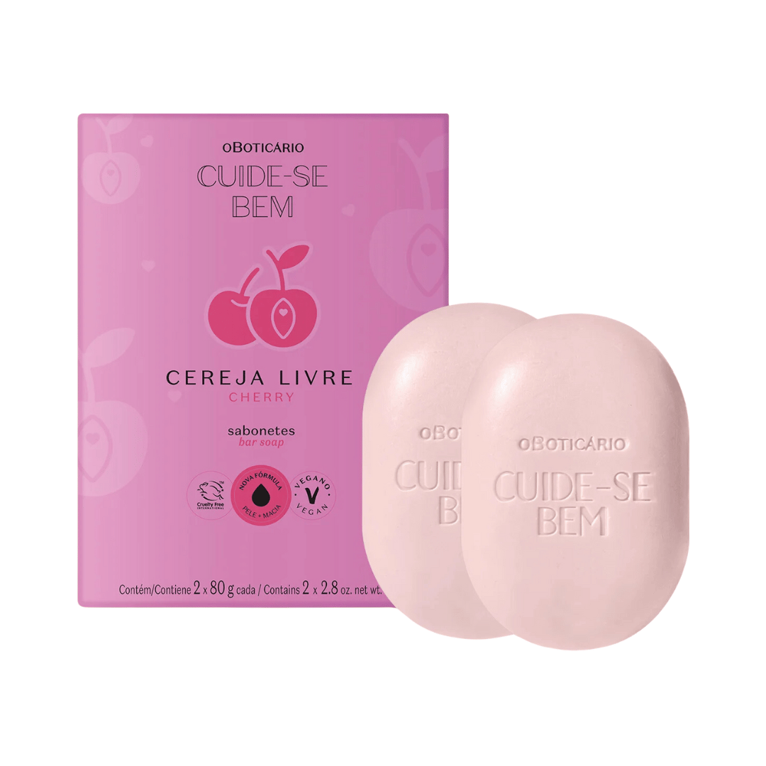 Sabonete Em Barra Cuide-Bem Cereja Livre (2 unidades de 80g)