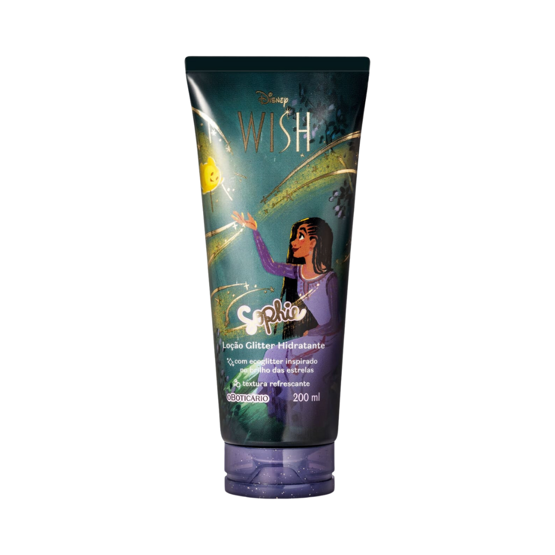 Loção Glitter Hidratante Corporal Sophie Disney Wish 200ml