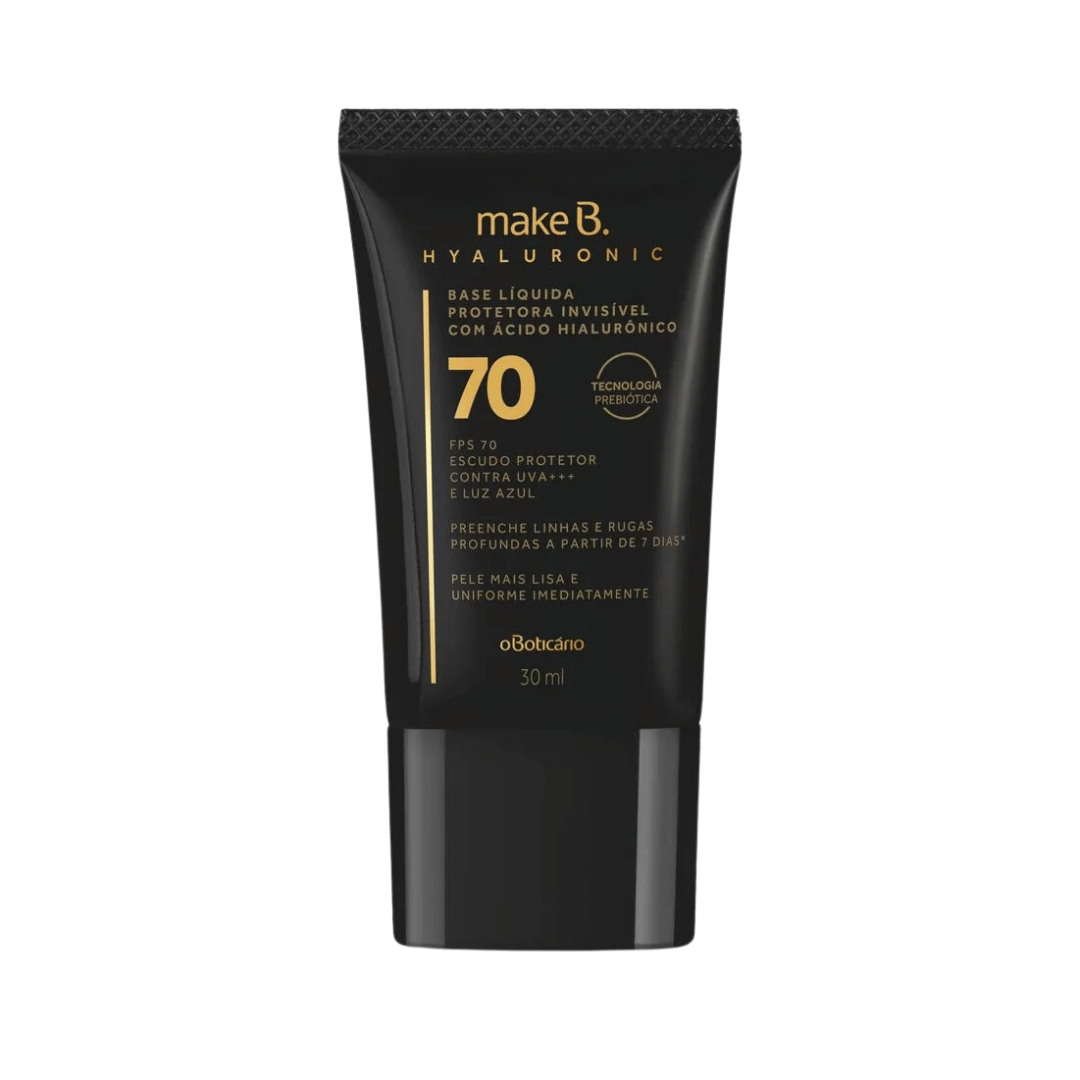 Base Líquida Protetora Make B. Hyaluronic FPS 70 - Incolor