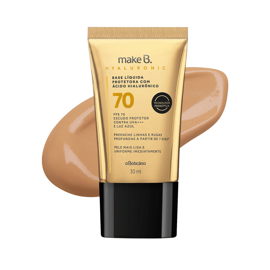Base Líquida Protetora Make B. Hyaluronic FPS 70 - Cor 40