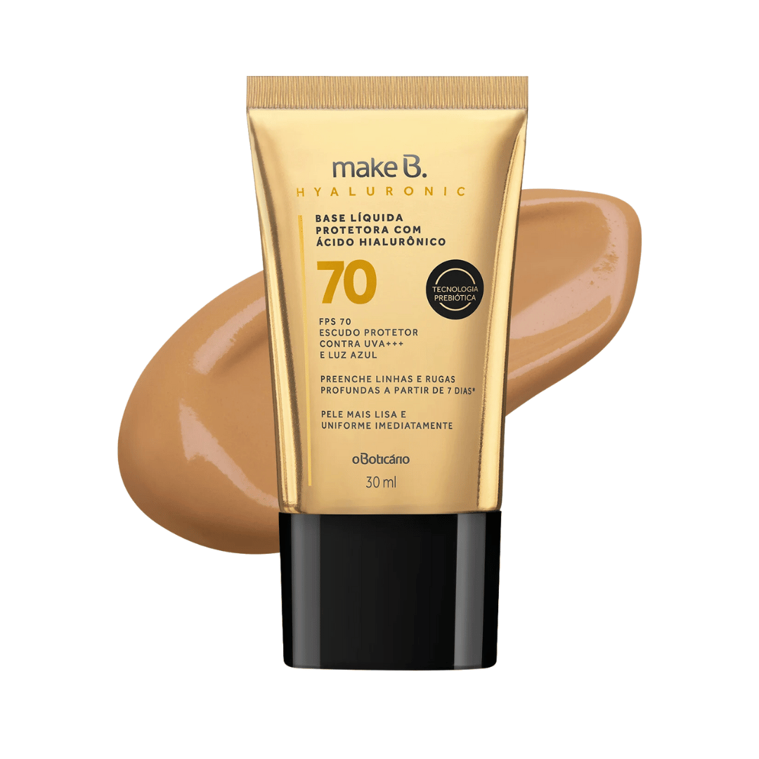 Base Líquida Protetora Make B. Hyaluronic FPS 70 - Cor 50