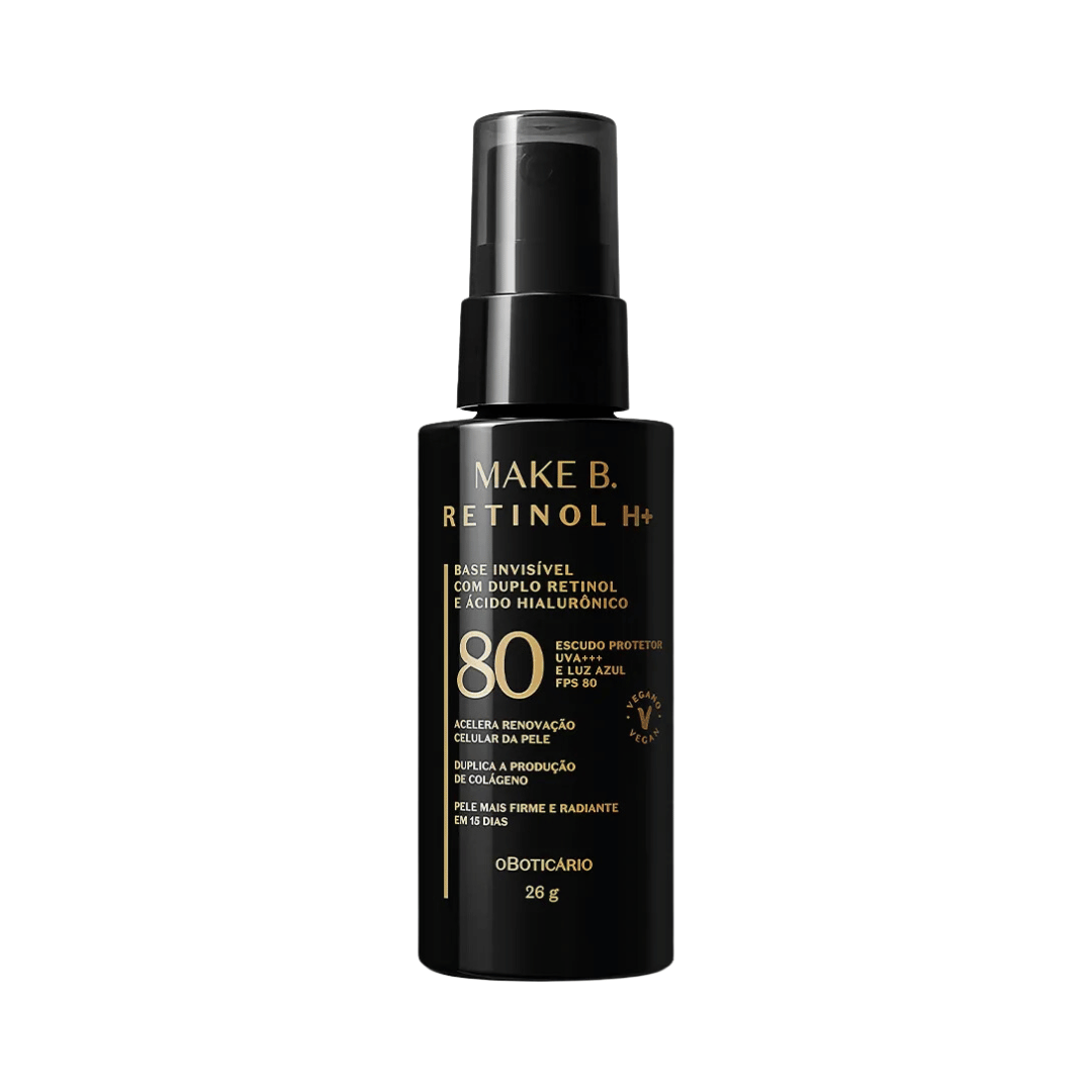 Base Líquida com FPS 80 Make B. Retinol H+ - Invisível