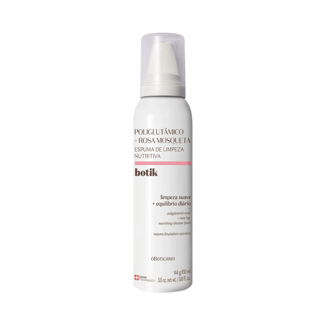 Espuma de Limpeza Nutritiva Ácido Poliglutâmico + Rosa Mosqueta Botik 150ml