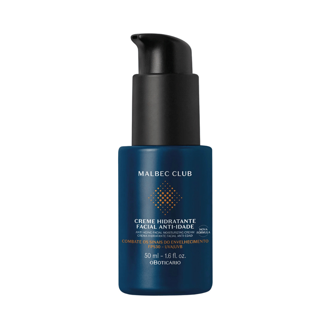 Creme Hidratante Facial Anti-Idade Malbec Club 50ml
