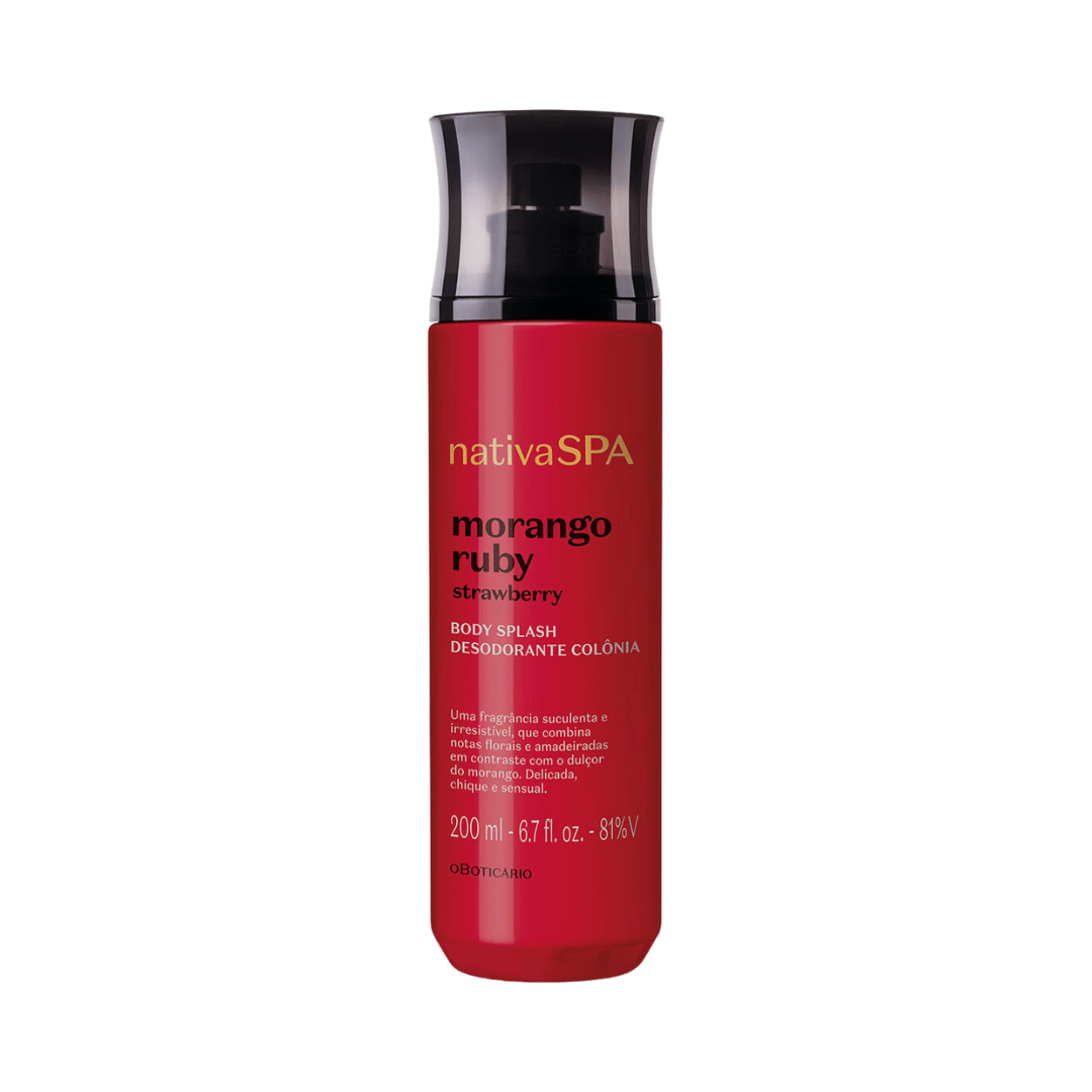 Body Splash Desodorante Colônia Nativa Spa Morango Ruby 200ml