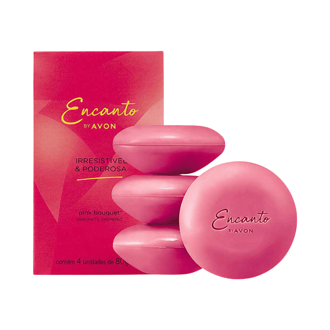 Sabonete Cremoso em Barra Encanto Irresistível e Poderosa (4 unidades 80g)