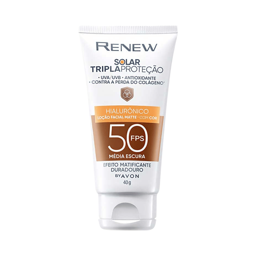 Protetor Solar FPS 50 Renew Com Cor - Média Escura