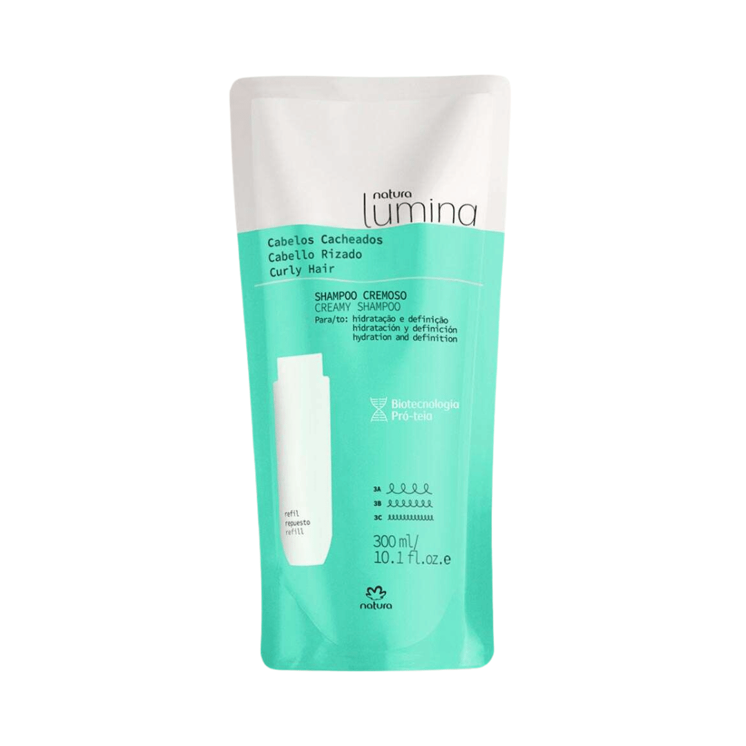 Refil Shampoo Cremoso para Cabelos Cacheados Lumina 300ml