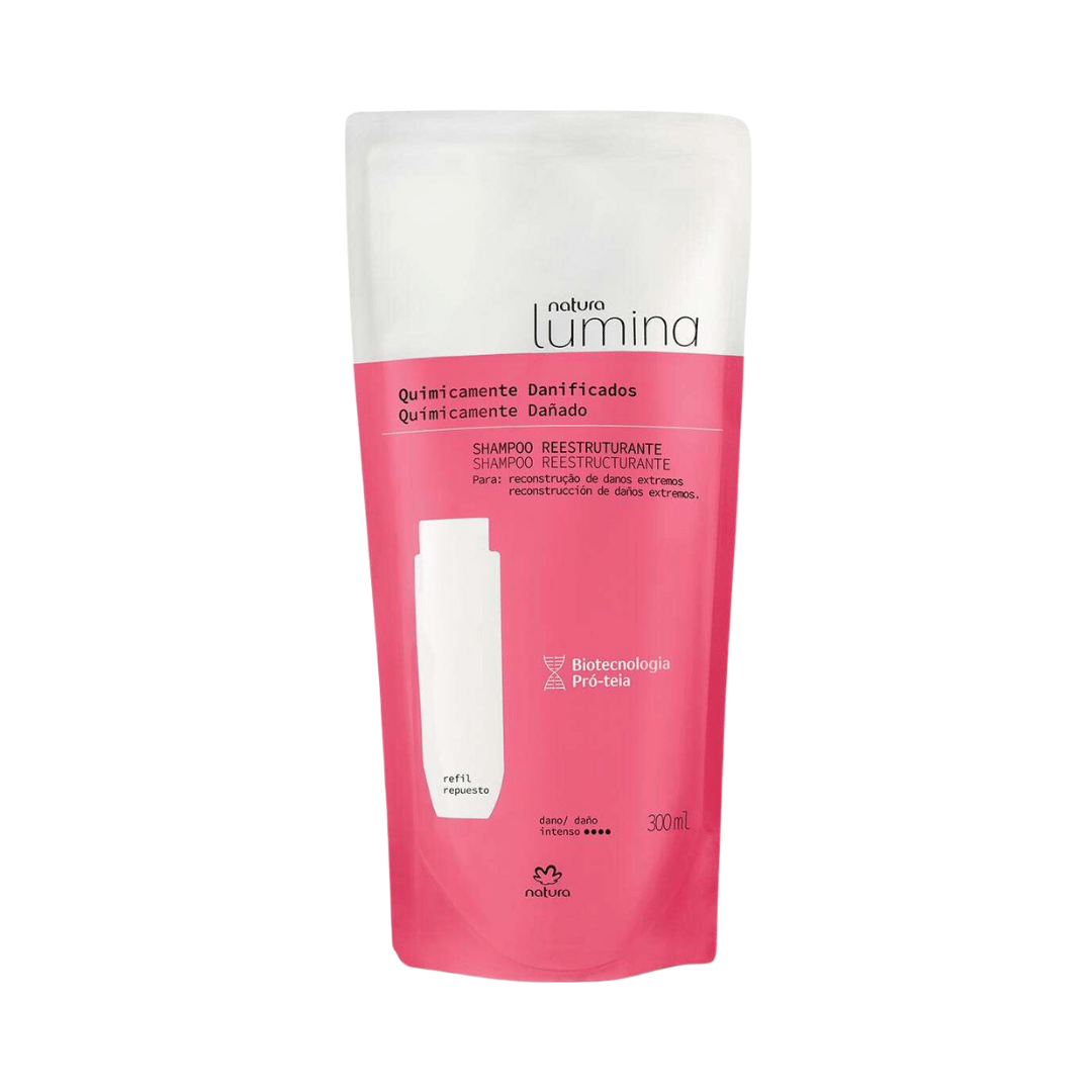 Refil Shampoo Reestruturante Lumina para Cabelos Quimicamente Danificados 300ml