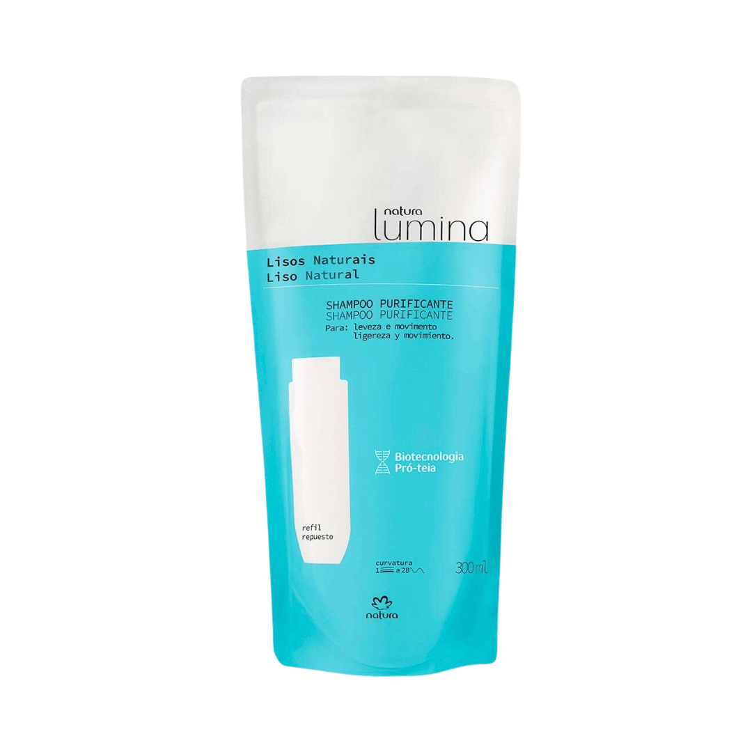 Refil Shampoo Purificante para Cabelos Lisos Lumina 300ml