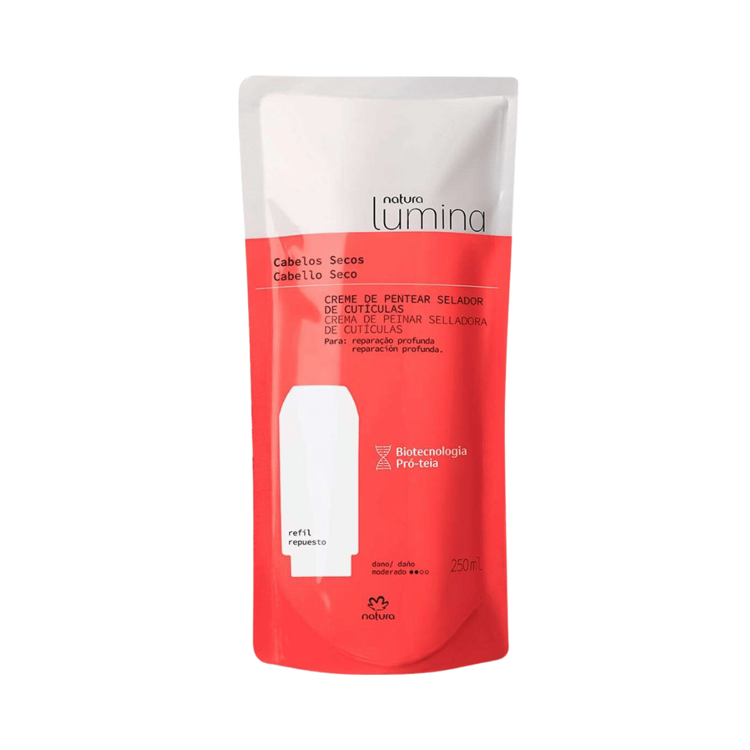 Refil Creme de Pentear Selador de Cutículas para Cabelos Secos Lumina