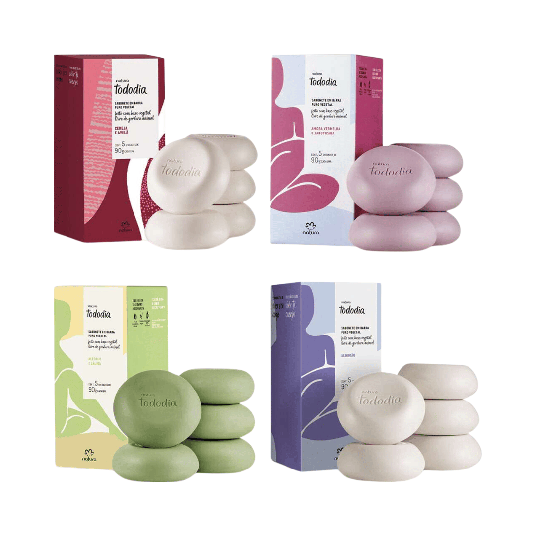 Kit Sabonetes em Barra Todo Dia (4 caixas de sabonete em barra puro vegetal)