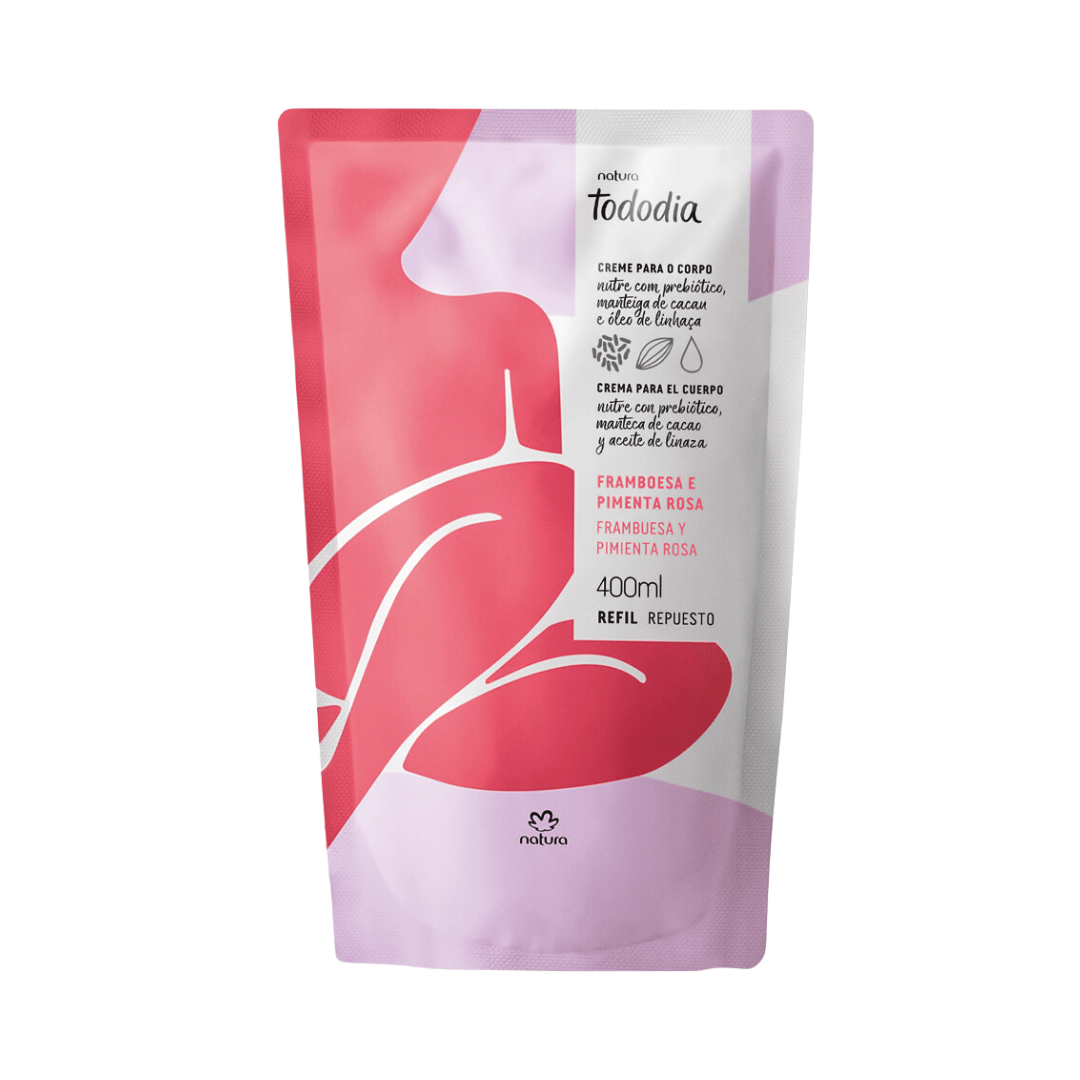 Refil Creme Desodorante Nutritivo para o Corpo Framboesa e Pimenta Rosa Todo Dia 400ml
