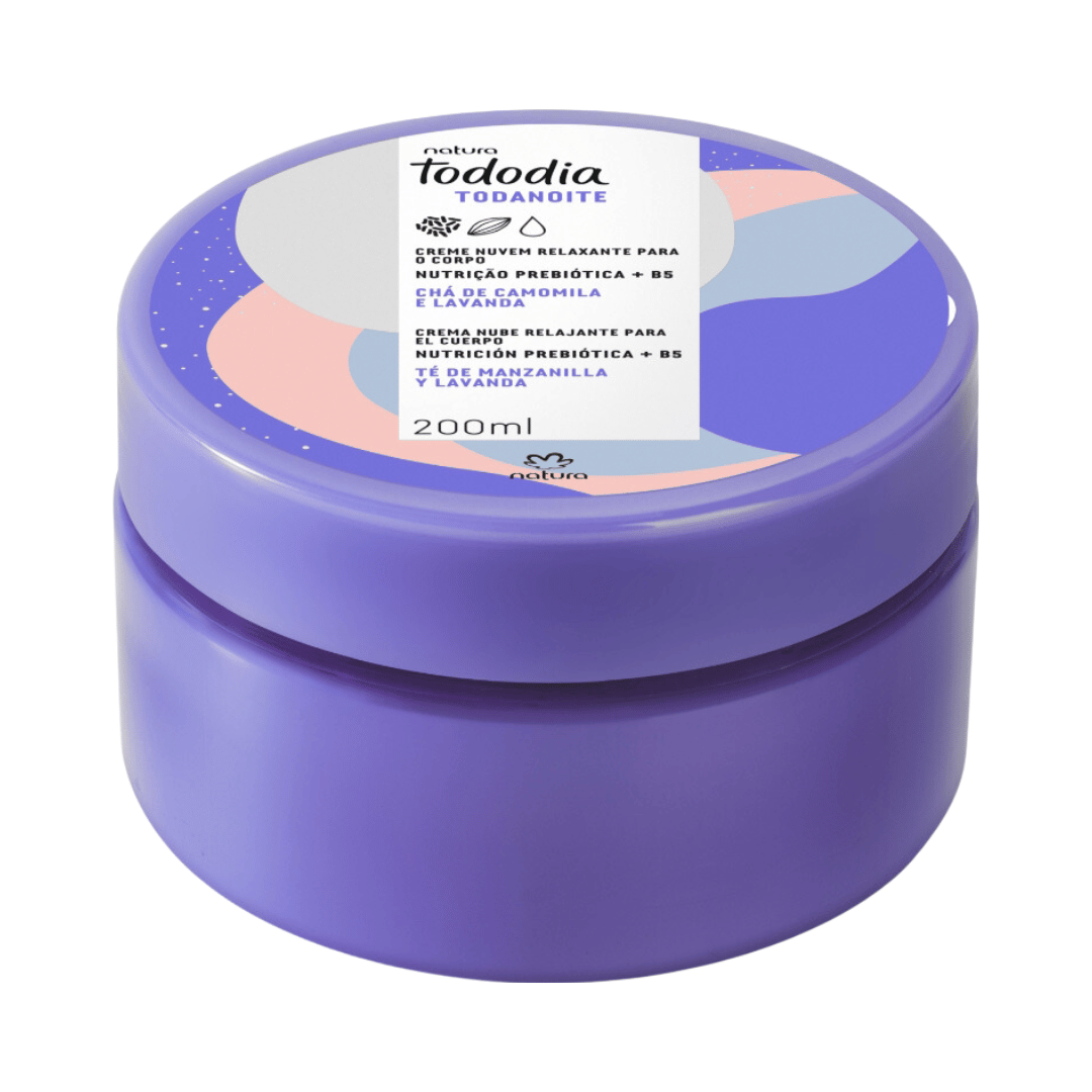Creme Nuvem Relaxante Para o Corpo Todo Dia Toda Noite Chá de Camomila e Lavanda 200ml