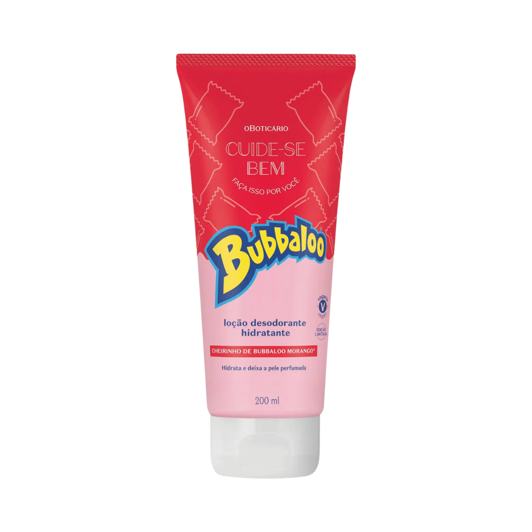 Loção Hidratante Desodorante Corporal Cuide-se Bem Bubbaloo Morango 200ml