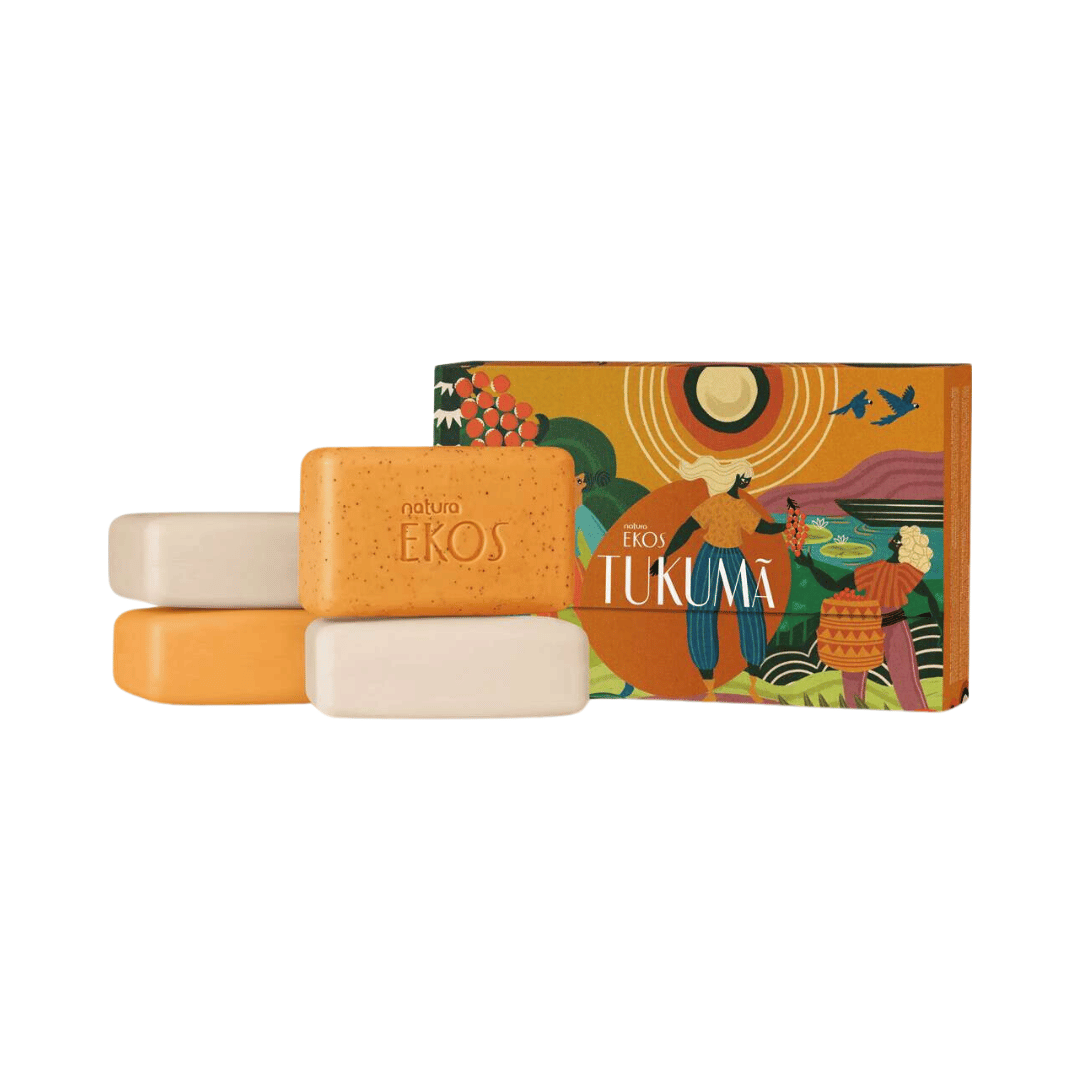 Sabonete em Barra Puro Vegetal Cremoso e Esfoliante Ekos Tukumã (4 unidades de 100g)